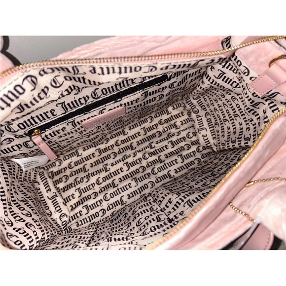 🌟SOLD🌟NEW! JUICY COUTURE Velour Big Spender Tote Bag Dusty Blush Pink - Picture 8 of 9